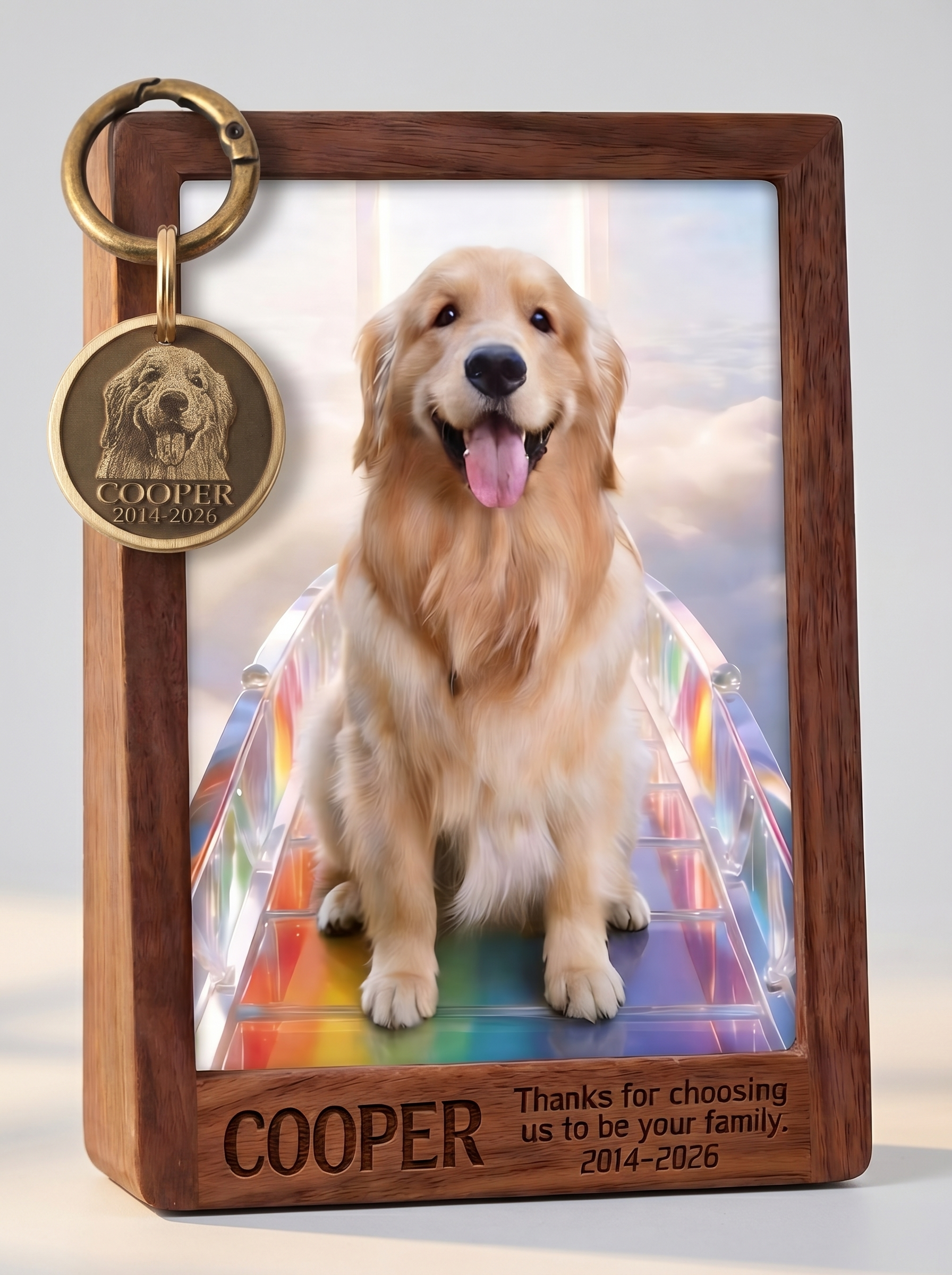 EverGlow™ Personalized Double-Sided Pet Portrait Pendant (Keychain & Necklace)