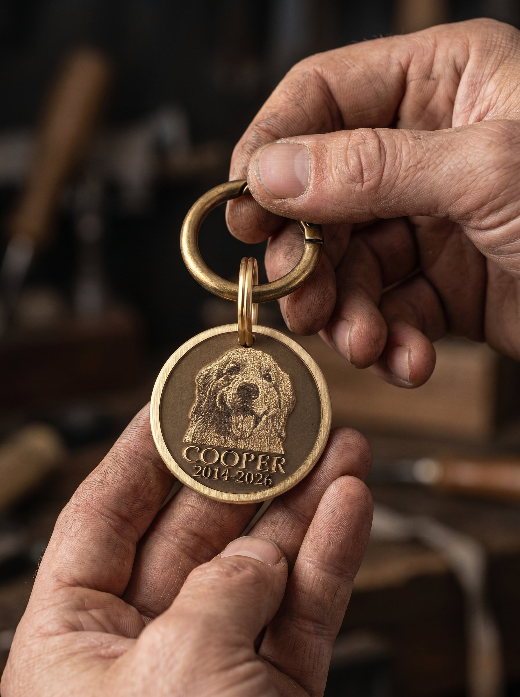 EverGlow™ Personalized Double-Sided Pet Portrait Pendant (Keychain & Necklace)