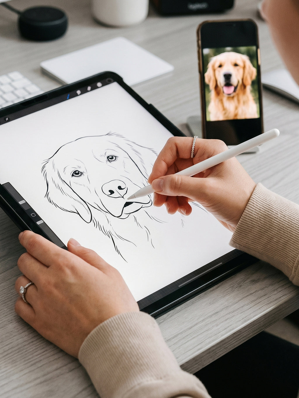 EverGlow™ Personalized Double-Sided Pet Portrait Pendant (Keychain & Necklace)