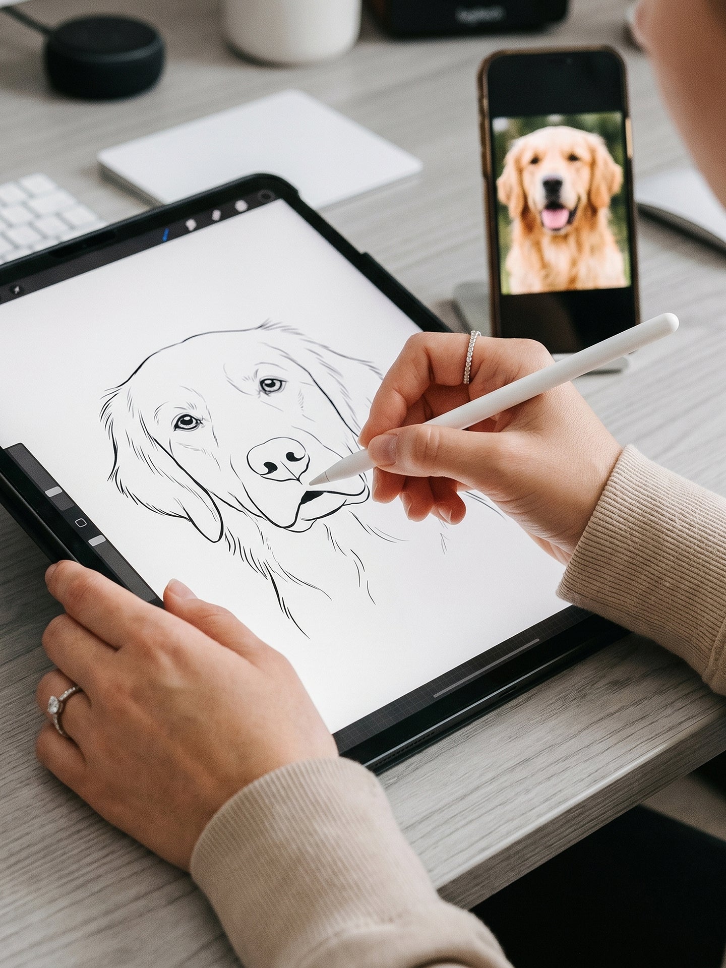 EverGlow™ Personalized Double-Sided Pet Portrait Pendant (Keychain & Necklace)
