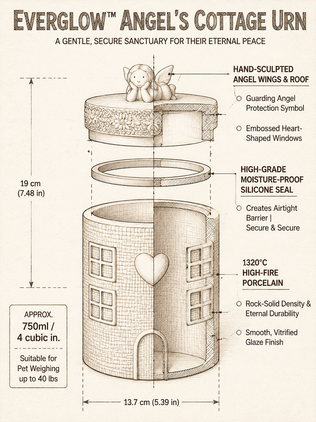 The Angel's Home | Ceramic Pet Memorial Urn [Launch Special - 33% OFF]
